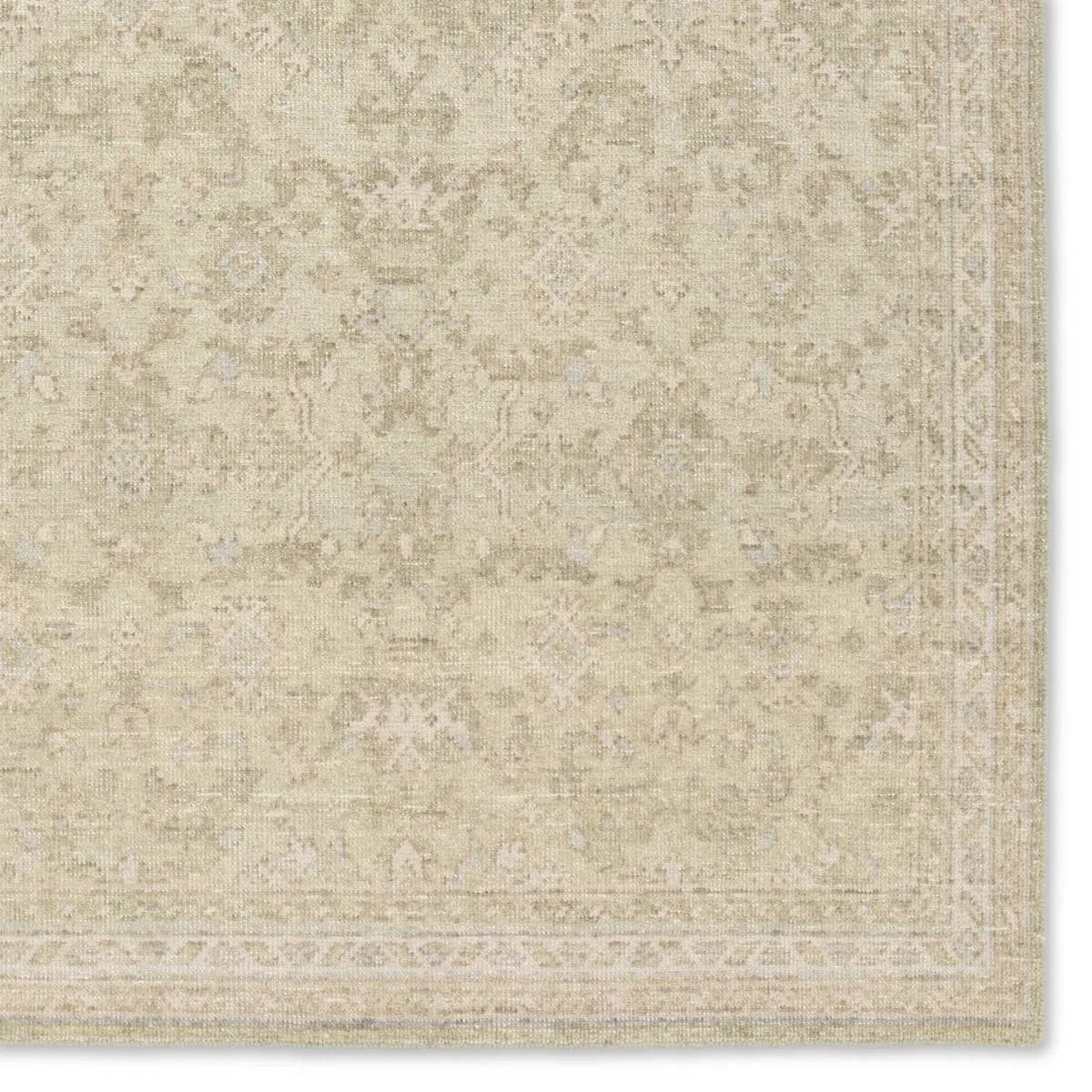 Featuring Onessa Delwyn Hand-Knotted Rug by Jaipur Living at Amethyst Home. The Onessa Delwyn marries traditional motifs with soft, subdued colorways for the perfect blend of fresh and time-honored style. These hand-knotted wool rugs feature hand-sheared quality with a coveted vintage look. The Delwyn rug features subtle floral patterns in shades of cream a. Amethyst Home provides interior design, new home construction design consulting, vintage area rugs, and lighting in the Charlotte metro area.