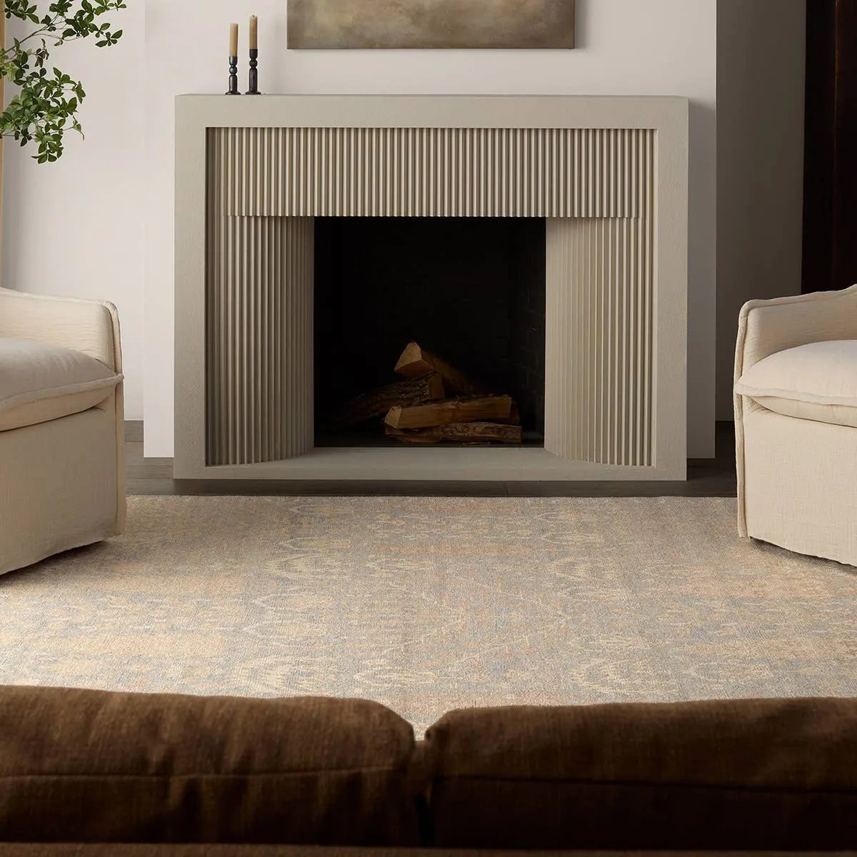 Featuring Onessa Delwyn Hand-Knotted Rug by Jaipur Living at Amethyst Home. The Onessa Delwyn marries traditional motifs with soft, subdued colorways for the perfect blend of fresh and time-honored style. These hand-knotted wool rugs feature hand-sheared quality with a coveted vintage look. The Delwyn rug features distressed Tree of Life patterns granting adde. Amethyst Home provides interior design, new home construction design consulting, vintage area rugs, and lighting in the Dallas metro area.