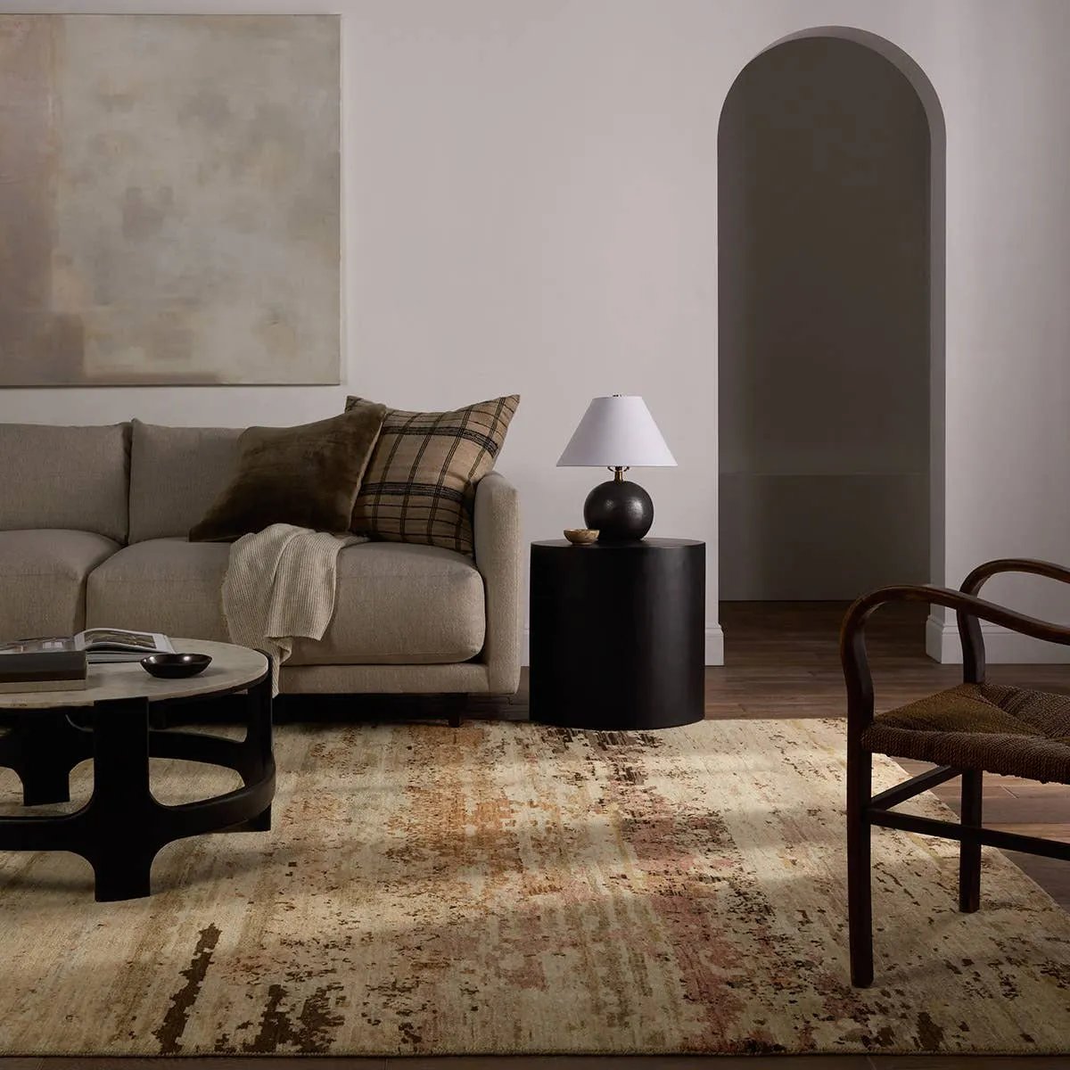 Featuring Ozzan Kian Hand-Knotted Rug by Jaipur Living at Amethyst Home. Resembling the allure of a terracotta landscape, this abstract beauty gives way to a space calling for a neutral masterpiece. The Kian design is stylish durability at its best, made of 100% wool for optimum durability yielding easy care for lived-in spaces.Hand Knotted100% WoolOZZ01 Ozzan . Amethyst Home provides interior design, new home construction design consulting, vintage area rugs, and lighting in the Omaha metro area.