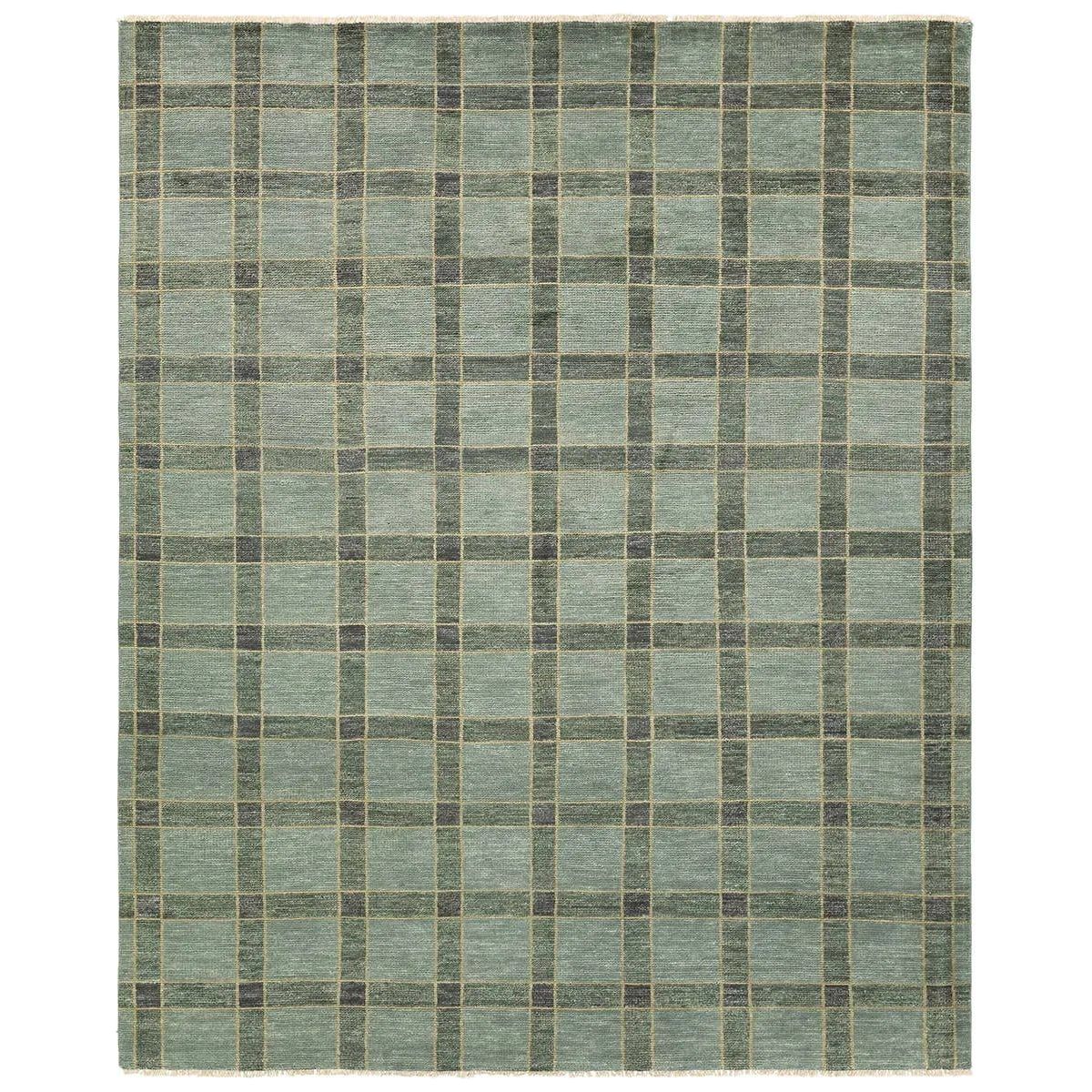 Featuring Quinlan Hand-Knotted Rug by Jaipur Living at Amethyst Home. The Quinlan design reinvents timeless geometric grid patterns, fusing classic charm with a modern edge. Its beautiful blue hue elevates any mid-century modern space, while the 100% wool construction offers natural stain resistance. Stylish and durable, this piece is designed to stand the tes. Amethyst Home provides interior design, new home construction design consulting, vintage area rugs, and lighting in the Austin metro area.