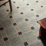 Featuring Quinlan Hand-Knotted Rug by Jaipur Living at Amethyst Home. The Quinlan design reinvents timeless geometric patterns, fusing classic charm with a modern edge. Soft beige tones, punctuated by a blue accent, elevate any mid-century modern space. Handcrafted from naturally stain-resistant wool, this rug handles medium-traffic areas, kids, and pet. Amethyst Home provides interior design, new home construction design consulting, vintage area rugs, and lighting in the Newport Beach metro area.