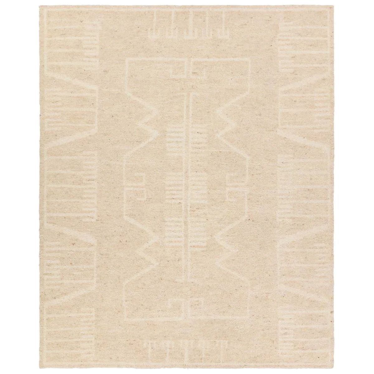Featuring Repose  Essien Hand-Knotted Rug by Jaipur Living at Amethyst Home. The inviting and traditionally inspired Repose Essien marries stunning artisan quality and the beauty of natural, undyed wool. The Sherpa-like, hand-knotted construction of the Essien rug boasts a plush texture underfoot and is perfect for adding warmth and coziness to a space. . Amethyst Home provides interior design, new home construction design consulting, vintage area rugs, and lighting in the Laguna Beach metro area.