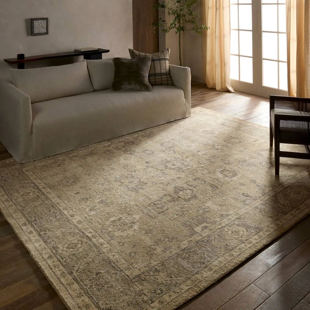 Featuring Rhan Hand-Knotted Rug by Jaipur Living at Amethyst Home. Where durability, style, and comfort come together, the Rhan rug's intricate design and sandy tones seamlessly settle into any space. This artisan-made rug is hand knotted, hand-carded, and handspun in India. It's soft to the touch and doesn't stain easily, so you can live more and worry less.Ha. Amethyst Home provides interior design, new home construction design consulting, vintage area rugs, and lighting in the Omaha metro area.