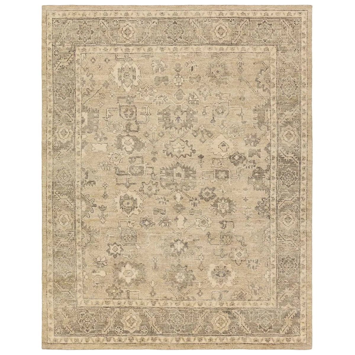 Featuring Rhan Hand-Knotted Rug by Jaipur Living at Amethyst Home. Where durability, style, and comfort come together, the Rhan rug's intricate design and sandy tones seamlessly settle into any space. This artisan-made rug is hand knotted, hand-carded, and handspun in India. It's soft to the touch and doesn't stain easily, so you can live more and worr. Amethyst Home provides interior design, new home construction design consulting, vintage area rugs, and lighting in the Salt Lake City metro area.