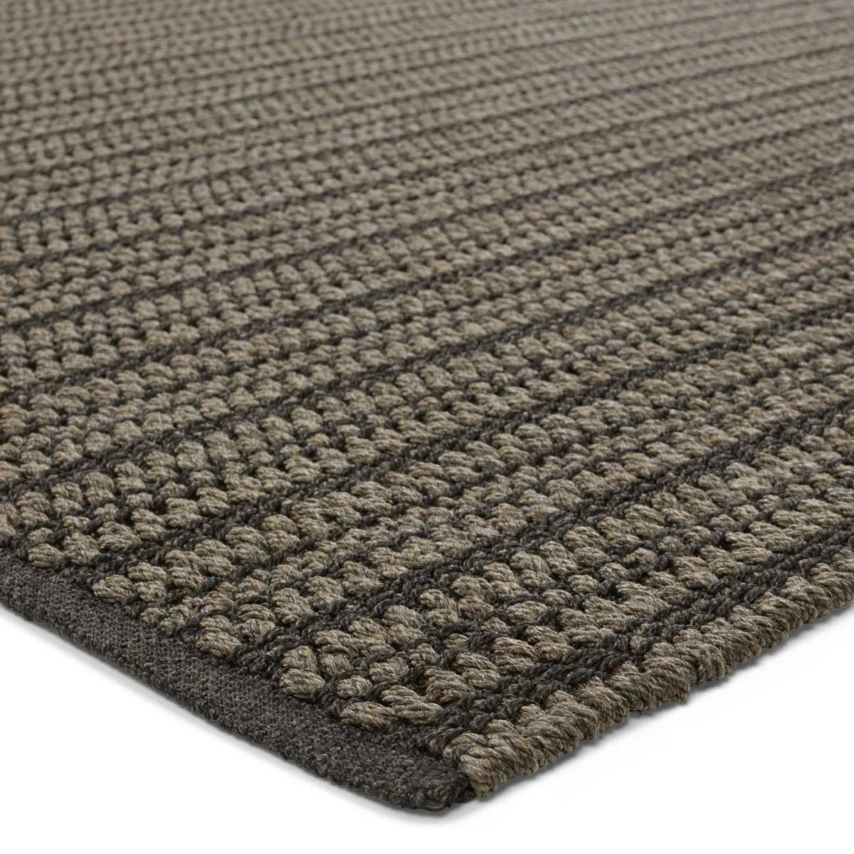Featuring Talin Elmas Rug by Jaipur Living at Amethyst Home. Handwoven of thick and durable performance fibers, the Talin Elmas offers a sturdy accent with evocative texture to any space. Neutral, versatile colorways combine with an undulating striped weave for a not-so-solid, but perfectly grounding, modern design. The Elmas design?s gray and charcoal hues. Amethyst Home provides interior design, new home construction design consulting, vintage area rugs, and lighting in the Calabasas metro area.