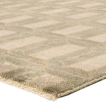 Featuring Vaila Hand-Knotted Rug by Jaipur Living at Amethyst Home. The Vaila design reinvents timeless geometric grid patterns, fusing classic charm with a modern edge. Soft beige tones elevate any mid-century modern space, while naturally stain-resistant wool handles medium-traffic areas, kids, and pets with ease. A durable yet stylish foundation, this p. Amethyst Home provides interior design, new home construction design consulting, vintage area rugs, and lighting in the Washington metro area.