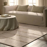 Featuring Verena Rug by Jaipur Living at Amethyst Home. Earthy white and beige tones come together in a grounding linear design, infusing the Verena rug with contemporary elegance. Handwoven from a luxe wool pile, its luminous sheen highlights every intricate detail.Handwoven90% Wool 10% CottonRIM02 Rimal VerenaBlot stains immediately and clean with a mild s. Amethyst Home provides interior design, new home construction design consulting, vintage area rugs, and lighting in the Monterey metro area.
