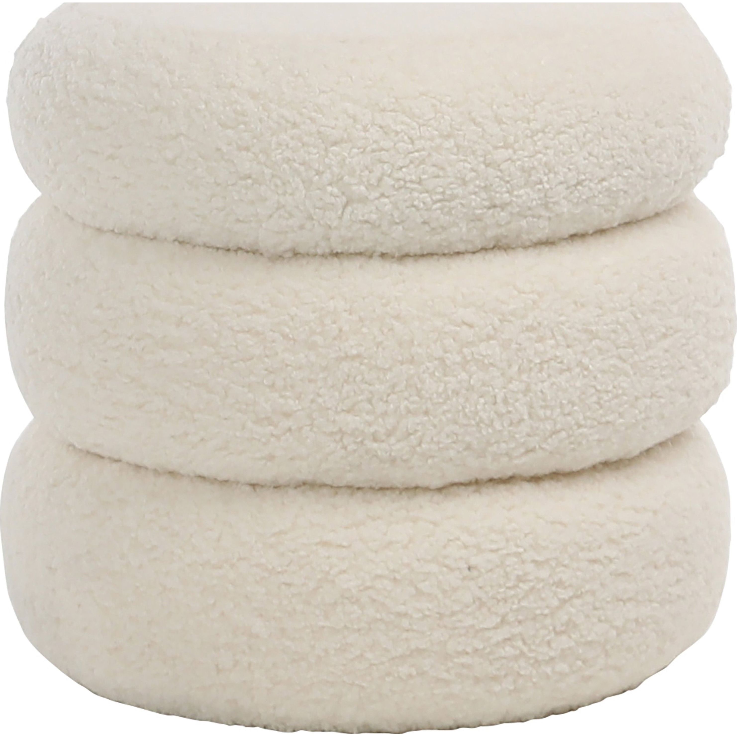 Featuring Jolo Faux Sheepskin Ottoman by Dovetail at Amethyst Home. Faux sheepskin ottoman that works with practically every design vibe.  
17"h x 18"w x 18"d
Spot clean with hydrogen peroxide for a fresh look.. Amethyst Home provides interior design, new home construction design consulting, vintage area rugs, and lighting in the Houston metro area.