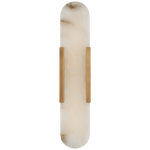 Featuring Melange 20" Elongated Sconce by Visual Comfort at Amethyst Home. Contrasting natural alabaster with metal in rounded forms and unique configurations, the Melange series by Kelly Wearstler blends the organic and the luxurious for a modern chic interior. Carved alabaster shades create a soft glow on walls and surfaces, while streamlined shapes soft.  Amethyst Home provides interior design, new home construction design consulting, vintage area rugs, and lighting in the San Diego metro area.