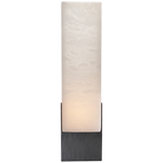 Featuring Covet Tall Box Bath Sconce by Visual Comfort at Amethyst Home. Kelly Wearstler's Covet series celebrates the natural beauty of alabaster and its subtle variations in color. Accented with metal prong settings in varying finishes, the organic carved alabaster flush mounts, sconces, chandeliers and pendant lights embody easy refinement. The minimalist.  Amethyst Home provides interior design, new home construction design consulting, vintage area rugs, and lighting in the Houston metro area.