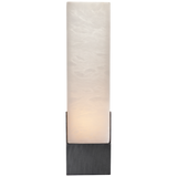 Featuring Covet Tall Box Bath Sconce by Visual Comfort at Amethyst Home. Kelly Wearstler's Covet series celebrates the natural beauty of alabaster and its subtle variations in color. Accented with metal prong settings in varying finishes, the organic carved alabaster flush mounts, sconces, chandeliers and pendant lights embody easy refinement. The minimalist.  Amethyst Home provides interior design, new home construction design consulting, vintage area rugs, and lighting in the Houston metro area.