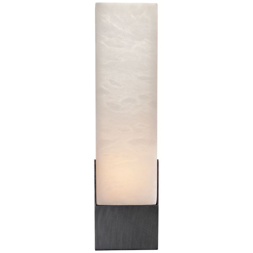 Featuring Covet Tall Box Bath Sconce by Visual Comfort at Amethyst Home. Kelly Wearstler's Covet series celebrates the natural beauty of alabaster and its subtle variations in color. Accented with metal prong settings in varying finishes, the organic carved alabaster flush mounts, sconces, chandeliers and pendant lights embody easy refinement. The minimalist.  Amethyst Home provides interior design, new home construction design consulting, vintage area rugs, and lighting in the Houston metro area.