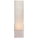 Featuring Covet Tall Box Bath Sconce by Visual Comfort at Amethyst Home. Kelly Wearstler's Covet series celebrates the natural beauty of alabaster and its subtle variations in color. Accented with metal prong settings in varying finishes, the organic carved alabaster flush mounts, sconces, chandeliers and pendant lights embody easy refinement. The mini.  Amethyst Home provides interior design, new home construction design consulting, vintage area rugs, and lighting in the Newport Beach metro area.