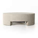 Featuring Everett Matte Stone Outdoor Coffee Table by Four Hands at Amethyst Home. A textured, white concrete coffee table perfect for modern and wabi sabi style.  The table has a matte texture and is perfect for indoors or outdoors.Overall Dimensions: 48.00"w x 48.00"d x 16.25"hWeight : 277.78 lbsMaterials : Concrete. Amethyst Home provides interior design, new construction, custom furniture, and area rugs in the Des Moines metro area