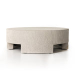 Featuring Everett Matte Stone Outdoor Coffee Table by Four Hands at Amethyst Home. A textured, white concrete coffee table perfect for modern and wabi sabi style.  The table has a matte texture and is perfect for indoors or outdoors.Overall Dimensions: 48.00"w x 48.00"d x 16.25"hWeight : 277.78 lbsMaterials : Concrete. Amethyst Home provides interior design, new construction, custom furniture, and area rugs in the Winter Garden metro area