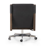 Featuring Levi Bosa Black Desk Chair by Four Hands at Amethyst Home. An Amethyst fave -- the Levi Black Leather Desk Chair is modern yet inviting.  Gorgeous black leather with a sleek side profile, this desk chair will elevate your office.
Overall Dimensions: 22.00"w x 27.00"d x 34.00"hWeight : 41.89 lbsMaterials : Top Grain Leather, Aluminum, Solid Ash. Amethyst Home provides interior design, new construction, custom furniture, and area rugs in the Tampa metro area