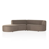 Featuring Kipton Gibson Mink 2-Piece Sectional by Four Hands at Amethyst Home. Sculpted and tailored, with a modern asymmetrical shape. Sectional is upholstered in a rich mink brown performance fabric. Performance fabrics are specially created to withstand spills, stains, high traffic and wear, ensuring long-term comfort and unmatched durability.Left ChaiseOverall Dimensions: 105.50. Amethyst Home provides interior design, new construction, custom furniture, and area rugs in the Houston metro area