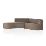Featuring Kipton Gibson Mink 2-Piece Sectional by Four Hands at Amethyst Home. Sculpted and tailored, with a modern asymmetrical shape. Sectional is upholstered in a rich mink brown performance fabric. Performance fabrics are specially created to withstand spills, stains, high traffic and wear, ensuring long-term comfort and unmatched durability.Left ChaiseOverall Dimensions: 10. Amethyst Home provides interior design, new construction, custom furniture, and area rugs in the Los Angeles metro area