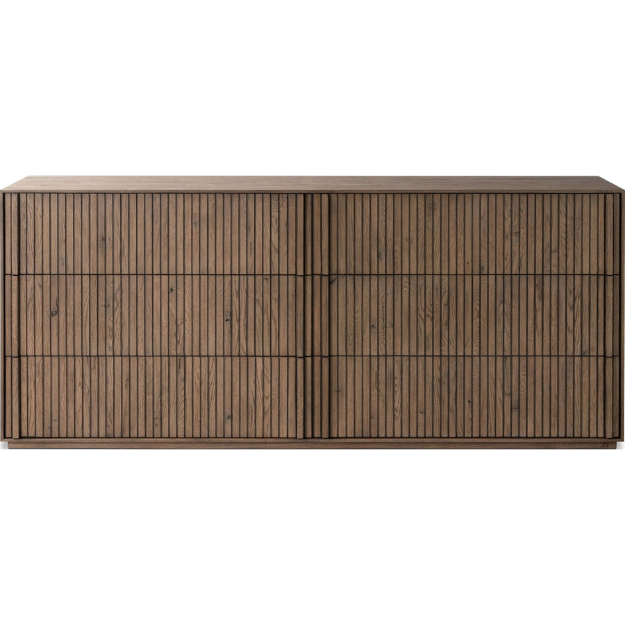 Commode à 6 tiroirs gris rustique Leo | expédition le 14/05/2024