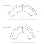 Featuring Liam Dover Crescent Sectional by Four Hands at Amethyst Home. Eye-catching at every curve. A sophisticated take on sleek Italian design, cream linen-blend upholstery fashions an elongated crescent, bringing shapely effect to the modular sectional. Pieces can be positioned to form a large or small crescent, granting options to suit a space. Large crescent: 176.38"W x . Amethyst Home provides interior design, new construction, custom furniture, and area rugs in the Newport Beach metro area