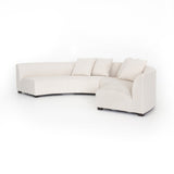 Featuring Liam Dover Crescent Sectional by Four Hands at Amethyst Home. Eye-catching at every curve. A sophisticated take on sleek Italian design, cream linen-blend upholstery fashions an elongated crescent, bringing shapely effect to the modular sectional. Pieces can be positioned to form a large or small crescent, granting options to suit a space. Large crescent: 176.38"W x 66.5. Amethyst Home provides interior design, new construction, custom furniture, and area rugs in the Park City metro area