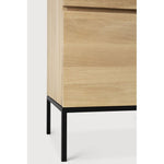 Featuring Ligna Black Oak Cupboard by Ethnicraft at Amethyst Home. A clean and pure look with black metal legs, the Ligna storage cupboard offers a perfect storage facility for the kitchen, living room or dining room.Weight : 293 lbs Dimensions: 20" W x 43.5" L x 64" H. Amethyst Home provides interior design, new construction, custom furniture, and area rugs in the Houston metro area