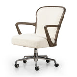 Featuring Lilo Durham Cream Desk Chair by Four Hands at Amethyst Home. Heritage inspiration meets modern comfort in a desk chair. Soft curves of grey-finished wood frame a seat of textural cream fabric. Height adjustable with a 360-degree swivel base and smooth-rolling casters ensures ease in the workplace.Overall Dimensions: 26.00"w x 28.00"d x 35.00"hWeight : 33.07 lbsMater. Amethyst Home provides interior design, new construction, custom furniture, and area rugs in the Salt Lake City metro area