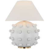 Featuring Linden Black Medium Orb Table Lamp by Visual Comfort at Amethyst Home. The Linden is an exploration of bold forms in a simple palette of rich metallic accents, with white and black. Modern and sophisticated curved lines and spherical silhouettes contrast with straight edges to lend interiors a contemporary Kelly Wearstler accent.
Overall Dimensions: 21" L x 21" W x 23" H
Wei. Amethyst Home provides interior design, new construction, custom furniture, and area rugs in the Omaha metro area