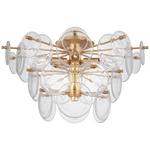 Featuring Loire Large Tiered Flush Mount Gild by Visual Comfort at Amethyst Home. The Loire by AERIN evokes mid-century Italian elegance while adding modern updates in design and finishes. The fluid and dynamic silhouettes cascade and inspire through the distinctive glow of light softly filtered through hand-blown white strié glass discs. Larger pieces can allow a sizeable dini. Amethyst Home provides interior design, new construction, custom furniture, and area rugs in the Kansas City metro area