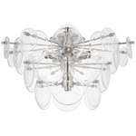 Featuring Loire Large Tiered Flush Mount Polished Nickel by Visual Comfort at Amethyst Home. The Loire by AERIN evokes mid-century Italian elegance while adding modern updates in design and finishes. The fluid and dynamic silhouettes cascade and inspire through the distinctive glow of light softly filtered through hand-blown white strié glass discs. Larger pieces can allow a. Amethyst Home provides interior design, new construction, custom furniture, and area rugs in the Salt Lake City metro area