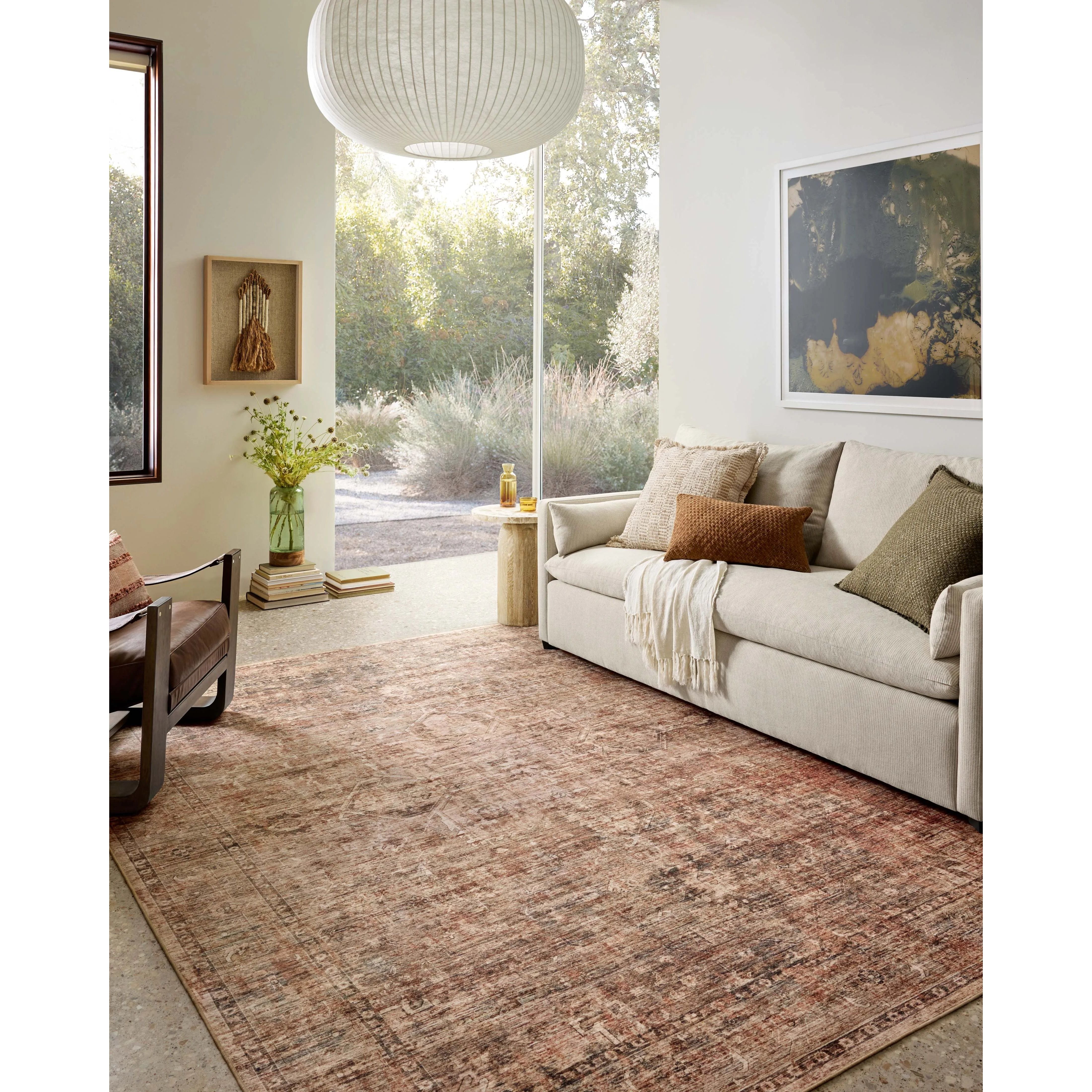 Featuring Anniston Machine Washable Clay / Charcoal Rug by Loloi at Amethyst Home. The Anniston Collection is a washable rug with traditional motifs in beautifully saturated and distressed tones. This durable area rug is power-loomed of polyester in China and designed for the busiest rooms of the home - living rooms, bedrooms, kitchens, hallways, and more. It c. Amethyst Home provides interior design, new home construction design consulting, vintage area rugs, and lighting in the Omaha metro area.