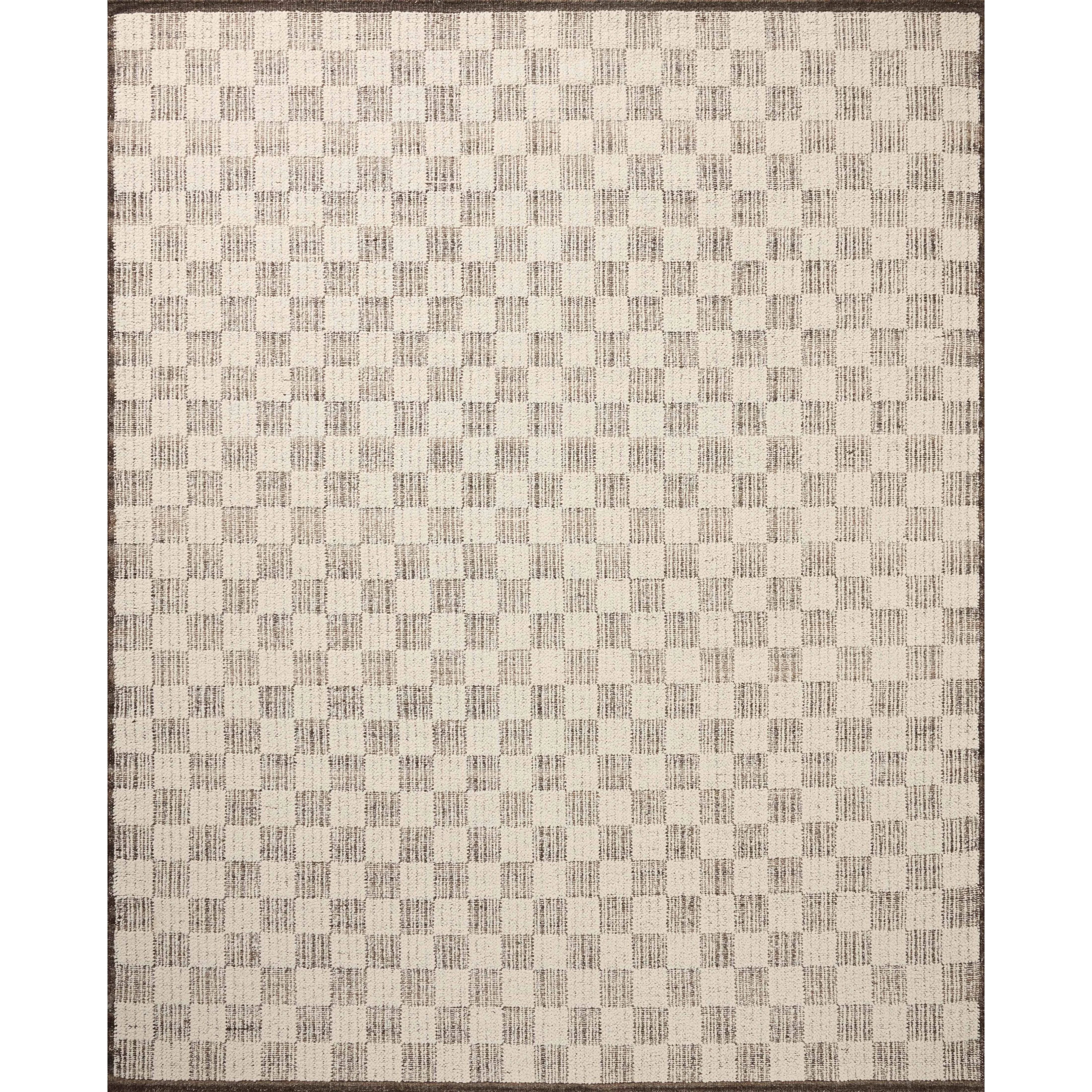 Featuring Brigette Romanek x Loloi Knox Ivory / Mocha Rug by Loloi at Amethyst Home. The Knox Ivory / Mocha Rug by Brigette Romanek x Loloi is a handwoven area rug with a contemporary checkerboard pattern and a texture reminiscent of a luxurious knit sweater. Made of a blend of wool and cotton that plays with scale and texture, Knox is imbued with cozy luxu. Amethyst Home provides interior design, new home construction design consulting, vintage area rugs, and lighting in the Nashville metro area.