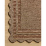 Featuring Chris Loves Julia × Loloi Scottie Mocha / Clay Rug by Loloi at Amethyst Home. The Scottie Collection from Chris Loves Julia x Loloi is a hand-tufted wool area rug with a playful scalloped edge and lower-pile, striped border for a touch of structure. The rugs overall pile is thick and plush, available in easygoing earth tones and neutral colorway. Amethyst Home provides interior design, new home construction design consulting, vintage area rugs, and lighting in the Kansas City metro area.