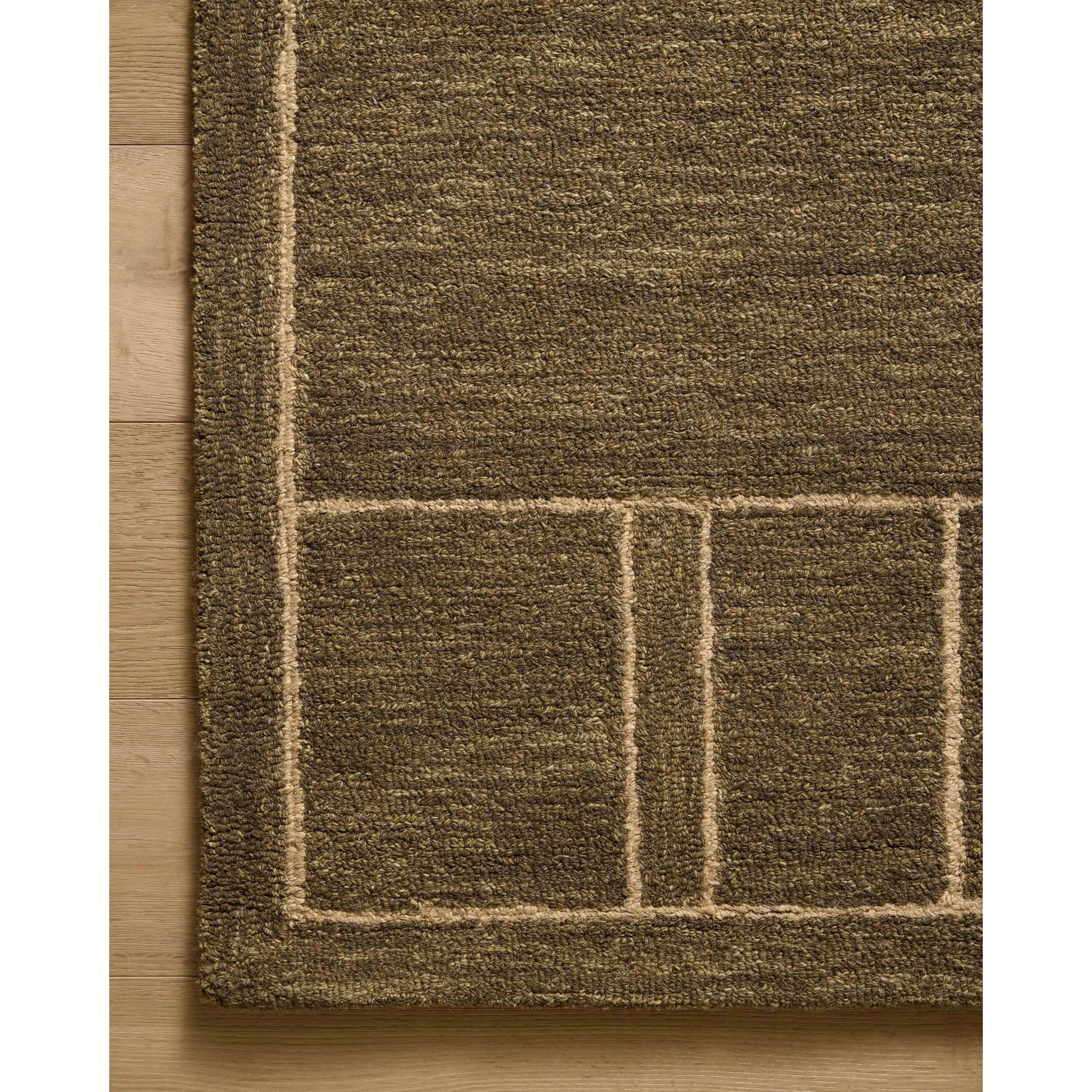 Featuring Jeremiah Brent x Loloi Barrow Olive / Natural Rug by Loloi at Amethyst Home. The Barrow Collection by Jeremiah Brent x Loloi is a hand-tufted area rug with a bold linear design inspired by modern art and classical architecture. The rugs pile is a blend of wool and jute for a stable, substantial feel that can ground living rooms, dining rooms, bedr. Amethyst Home provides interior design, new home construction design consulting, vintage area rugs, and lighting in the Park City metro area.