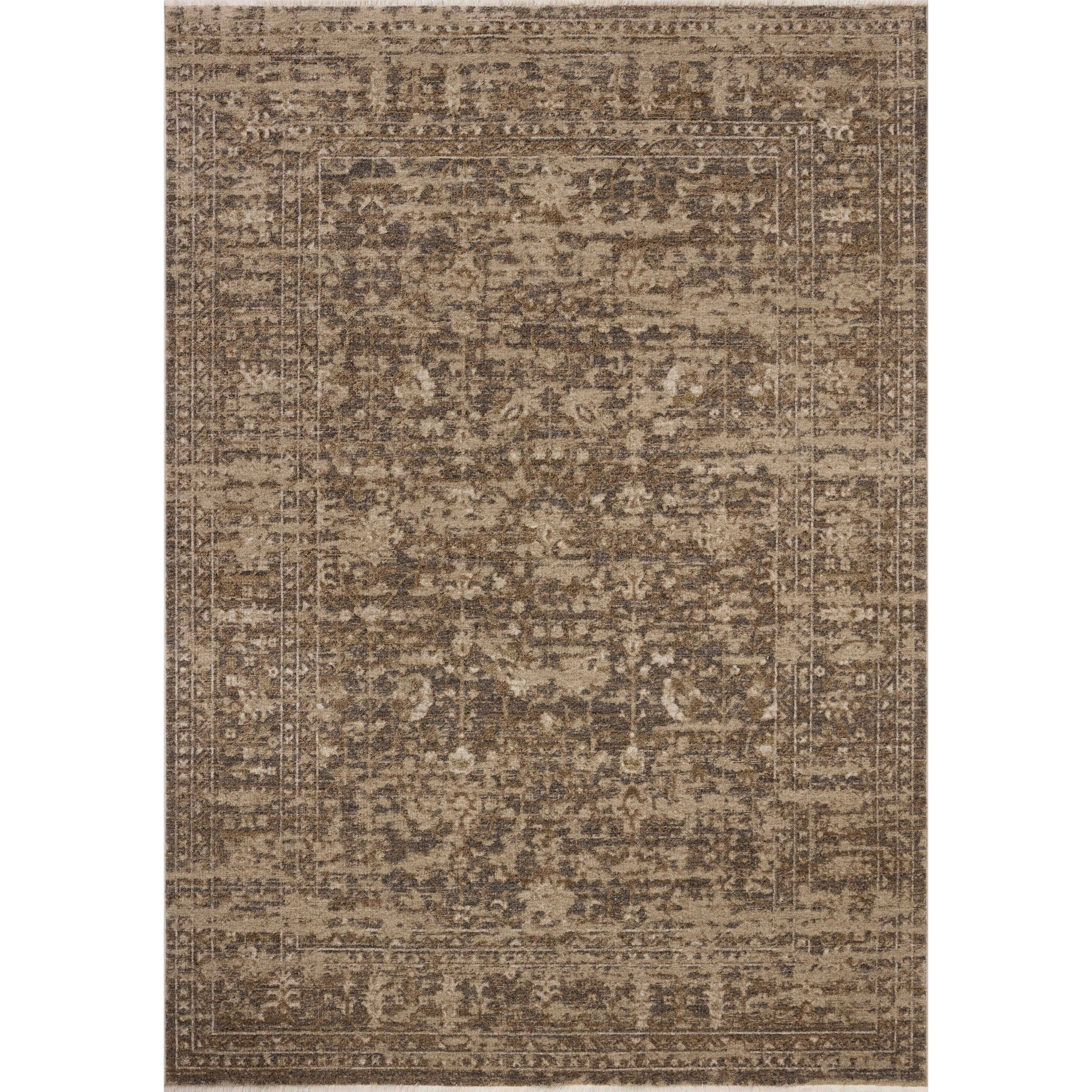 Featuring Haywood Natural Rug by Loloi at Amethyst Home. The Haywood Collection is an easy-to-clean, earth-toned area rug with a subtly distressed traditional design. Haywood is power-loomed of polyester in Turkey, a durable area rug for a living room, bedroom, dining room, or other high-traffic spaces.  Power Loomed  HYD-01 Loloi Ii x Loloi Natural. Amethyst Home provides interior design, new home construction design consulting, vintage area rugs, and lighting in the Nashville metro area.