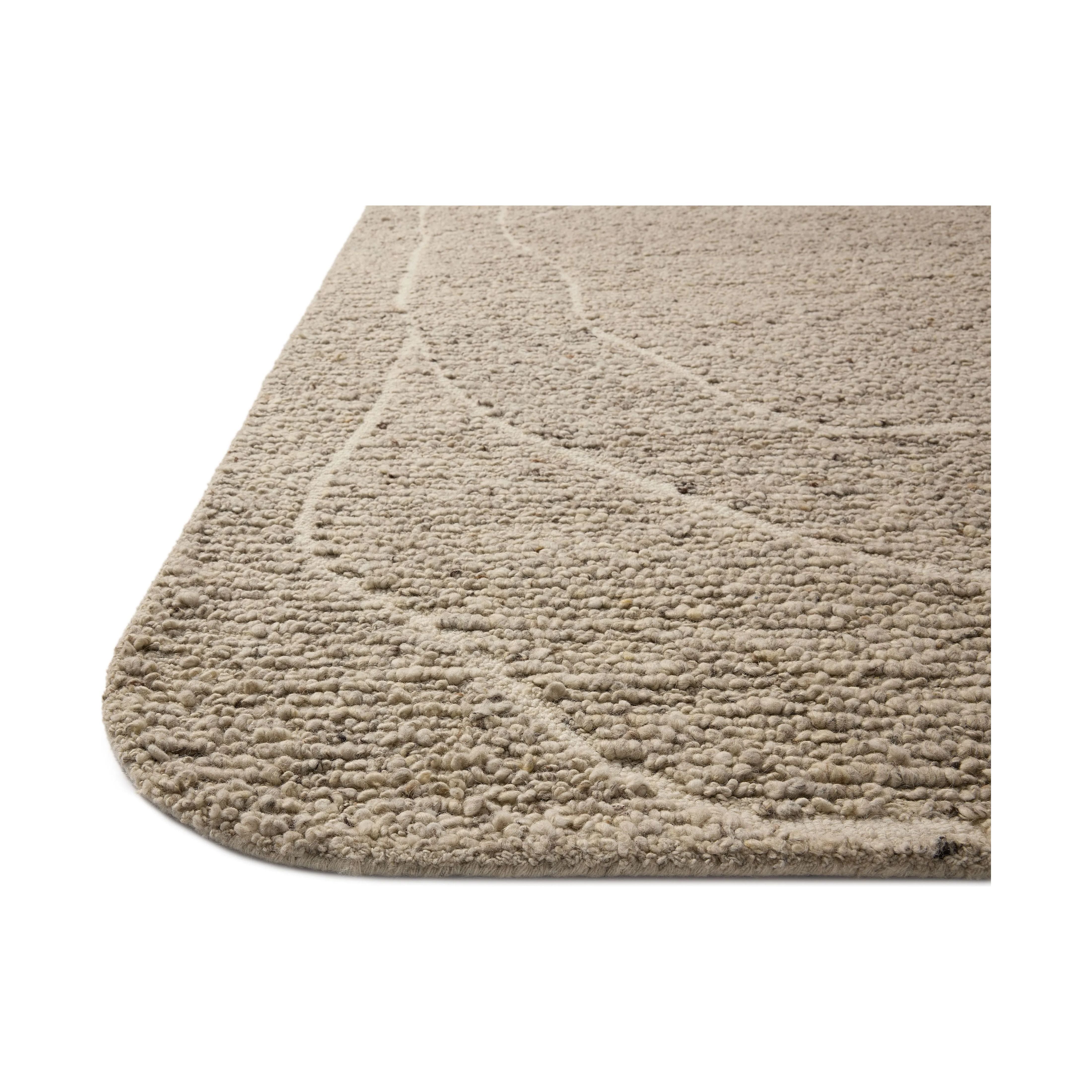 Featuring Otis Oatmeal / Ivory Rug by Loloi at Amethyst Home. The Otis Collection is a hand-tufted area rug with an organic design and uniquely rounded edges. This design-forward collection features loose linear patterns in heathered, natural colors to ground living rooms, bedrooms, dining rooms, and more. This collection is hand-tufted of wool and other fibers. Amethyst Home provides interior design, new home construction design consulting, vintage area rugs, and lighting in the Miami metro area.