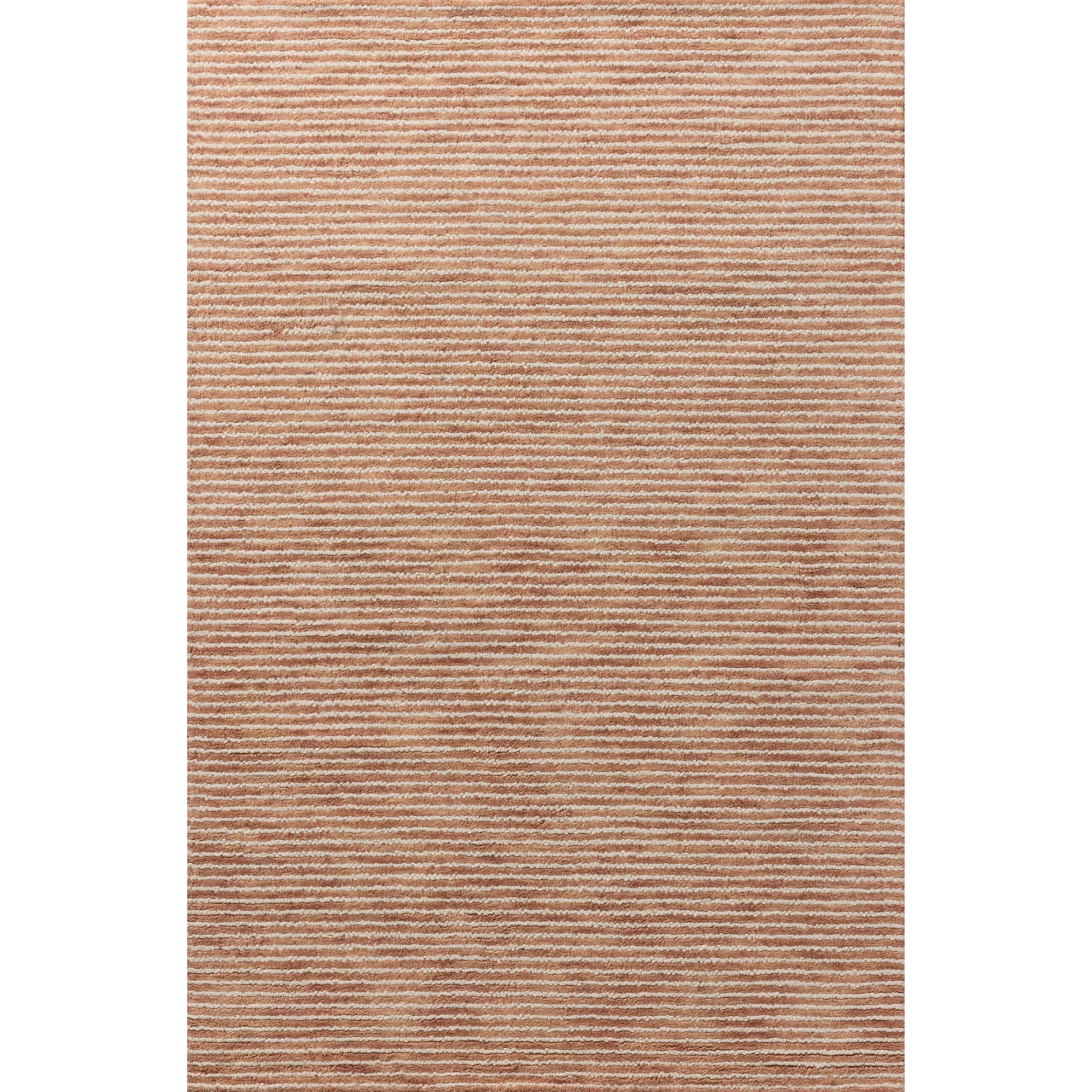 Featuring Sunday Terracotta / Ivory Rug by Loloi at Amethyst Home. The Sunday Collection is a home-friendly, hand-tufted area rug with a pinstripe pattern in varied, vibrant tones. The rugs textured pile brings even more dimension and depth to this classic yet playful design. The Sunday Collection is hand-tufted of wool in India and Goodweave-certified, ens. Amethyst Home provides interior design, new home construction design consulting, vintage area rugs, and lighting in the San Diego metro area.