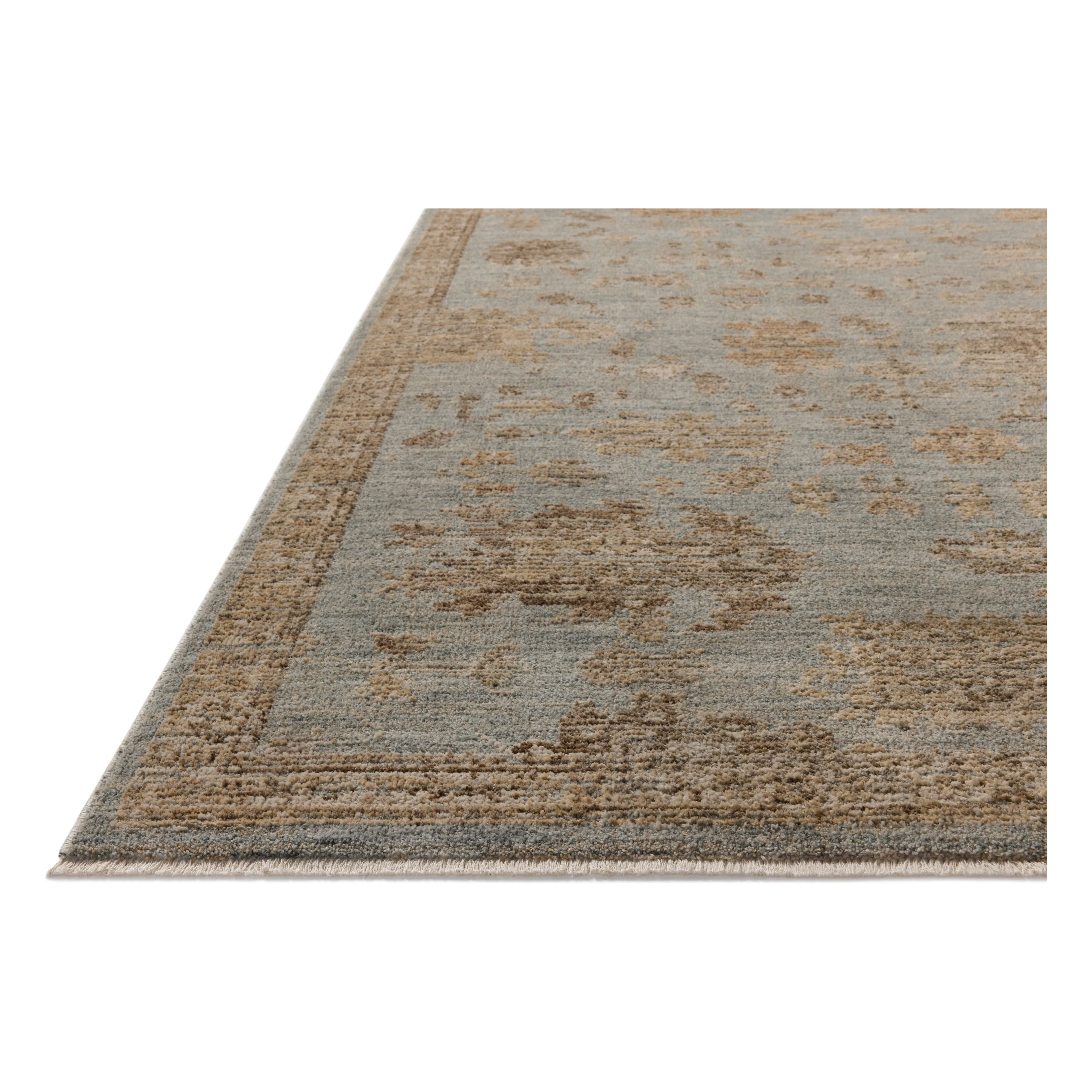 Featuring Willa Sky / Natural Rug by Loloi at Amethyst Home. The Willa Collection is a power-loomed area rug based on traditional Turkish motifs that ebb and flow across the design with the yarns shifting tones. The rugs vintage-style design and light palettes with tones of sand and pale sky is elegantly neutral for living rooms, bedrooms, hallways, and m. Amethyst Home provides interior design, new home construction design consulting, vintage area rugs, and lighting in the Los Angeles metro area.