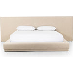 Featuring Martina Bergamo Extra Wide King Bed by Four Hands at Amethyst Home. Low profile luxury with an extra-wide fully upholstered headboard that brings drama to the bedroom. Modern Italian styling is both substantial and plush with clean lines all around. Fully upholstered in a textural cotton/linen blend with extra cushioning on the footboard and s. Amethyst Home provides interior design, new home construction design consulting, vintage area rugs, and lighting in the Winter Garden metro area.