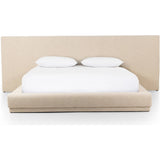 Featuring Martina Bergamo Extra Wide King Bed by Four Hands at Amethyst Home. Low profile luxury with an extra-wide fully upholstered headboard that brings drama to the bedroom. Modern Italian styling is both substantial and plush with clean lines all around. Fully upholstered in a textural cotton/linen blend with extra cushioning on the footboard and s. Amethyst Home provides interior design, new home construction design consulting, vintage area rugs, and lighting in the Winter Garden metro area.