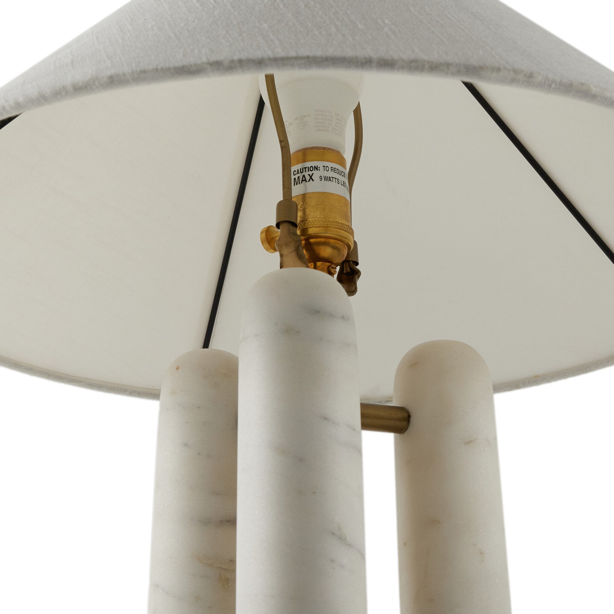 Featuring Medici Charcoal and White Marble Table Lamp by Four Hands at Amethyst Home. This stunning table lamp features three smooth Italian marble pillars, reminiscent of the marble columns found throughout Italy.Overall Dimensions: 18.00"w x 18.00"d x 21.00"hWeight : 14.10 lbsMaterials : Solid Marble, Stainless Steel, Thermoplastic. Amethyst Home provides interior design, new construction, custom furniture, and area rugs in the Austin metro area