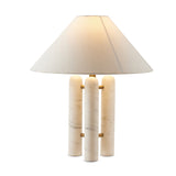 Featuring Medici Charcoal and White Marble Table Lamp by Four Hands at Amethyst Home. This stunning table lamp features three smooth Italian marble pillars, reminiscent of the marble columns found throughout Italy.Overall Dimensions: 18.00"w x 18.00"d x 21.00"hWeight : 14.10 lbsMaterials : Solid Marble, Stainless Steel, Thermoplastic. Amethyst Home provides interior design, new construction, custom furniture, and area rugs in the Des Moines metro area
