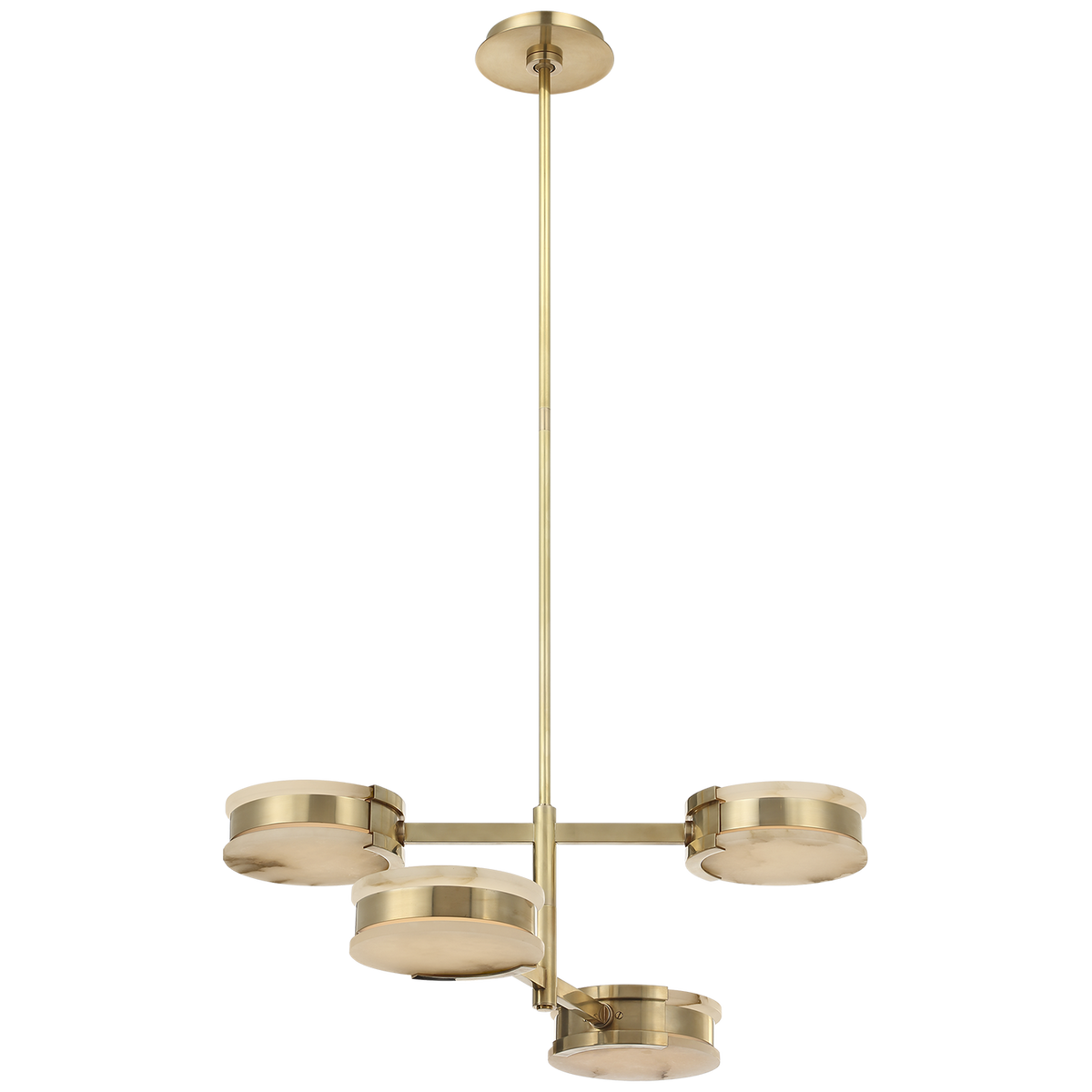 Melange 25" Multi-Positional Semi-Flush Chandelier Antique-Burnished Brass | shipping 10/21/2025