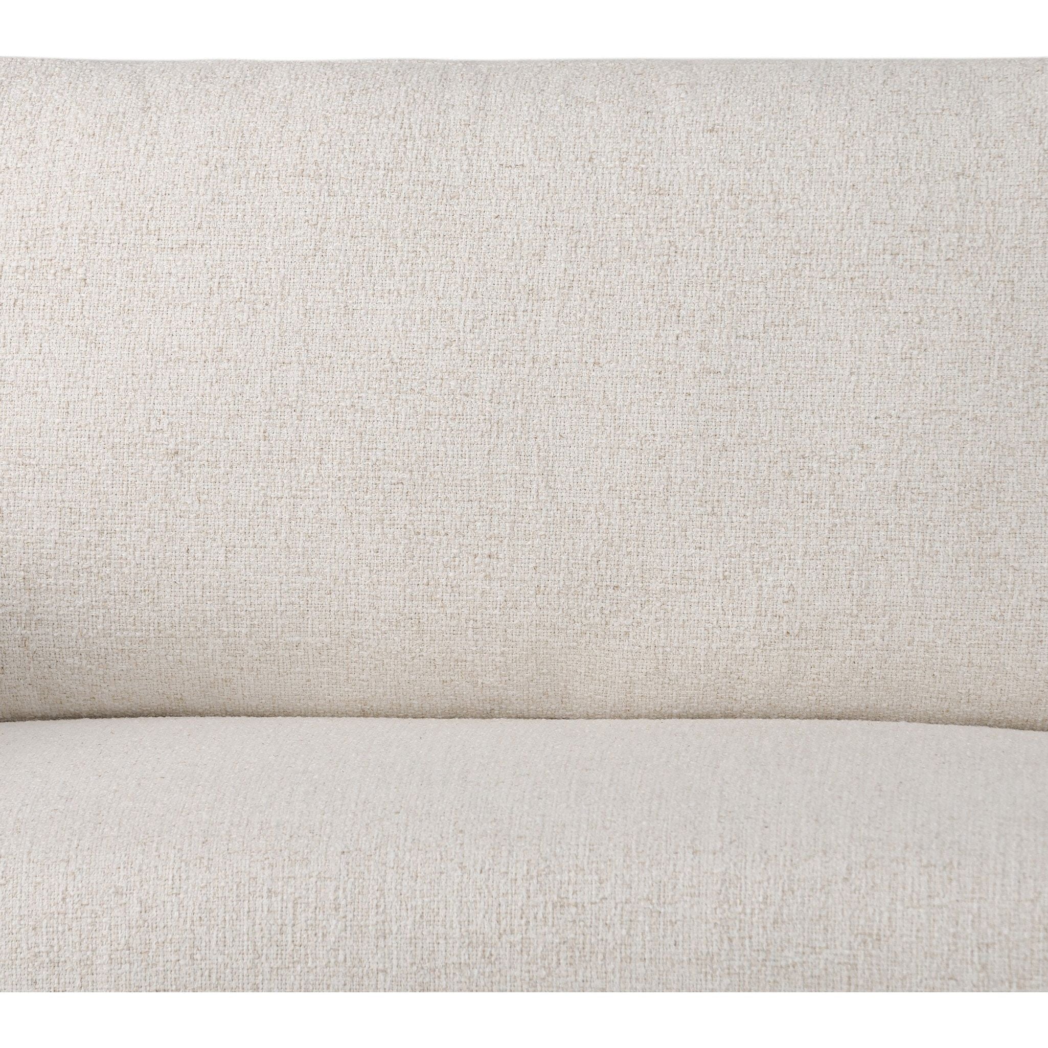 Featuring Melle Omari Natural Sofa by Four Hands at Amethyst Home. A minimalist form to redefine contemporary seating. Made from light, neutral high-performance with a slim profile, expert tailoring and plush cushions for comfort. Sleek metal legs and compact sizing make this piece a versatile anchor for smaller living spaces. Performance fabrics are specially created to withstand. Amethyst Home provides interior design, new construction, custom furniture, and area rugs in the Park City metro area