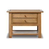 Featuring Millbrook Natural Light Oak Veneer Nightstand by Four Hands at Amethyst Home. Made from light, natural oak, the design of this two-drawer nightstand is inspired by a vintage general store counter. Softened corners and simple knob complete its heritage charm.Overall Dimensions: 38.00"w x 22.00"d x 27.00"hWeight : 90.08 lbsMaterials : Oak Veneer, Solid Oak. Amethyst Home provides interior design, new construction, custom furniture, and area rugs in the Alpharetta metro area