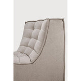 Featuring N701 Ecru 45° Round Corner Modular Sofa Piece by Ethnicraft at Amethyst Home. The N701 sofa is an inviting design that oozes comfort and relaxation. By combining the different modules and sizes, you have unlimited possibilities when it comes to creating your own unique setting.Weight : 30 lbs Dimensions: 39" W x 33" L x 30" H. Amethyst Home provides interior design, new construction, custom furniture, and area rugs in the San Diego metro area