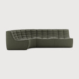 Featuring N701 Moss Eco 90° Round Left Corner Modular Sofa Set by Ethnicraft at Amethyst Home. The N701 sofa is an inviting design that oozes comfort and relaxation. By combining the different modules and sizes, you have unlimited possibilities when it comes to creating your own unique setting. Designed by Jacques Deneef, it’s available in multiple colours and materials, with pr. Amethyst Home provides interior design, new construction, custom furniture, and area rugs in the Kansas City metro area
