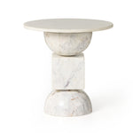 Featuring Neda Polished White Marble End Table by Four Hands at Amethyst Home. Shape up. Polished white marble forms a stack-style end table of semicircles and squares, for a Deco-inspired look with subtle Eighties vibes.Overall Dimensions: 18.00"w x 18.00"d x 18.50"hWeight : 100.53 lbsMaterials : Solid Marble. Amethyst Home provides interior design, new construction, custom furniture, and area rugs in the Calabasas metro area