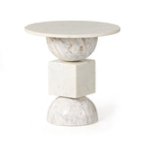 Featuring Neda Polished White Marble End Table by Four Hands at Amethyst Home. Shape up. Polished white marble forms a stack-style end table of semicircles and squares, for a Deco-inspired look with subtle Eighties vibes.Overall Dimensions: 18.00"w x 18.00"d x 18.50"hWeight : 100.53 lbsMaterials : Solid Marble. Amethyst Home provides interior design, new construction, custom furniture, and area rugs in the Miami metro area