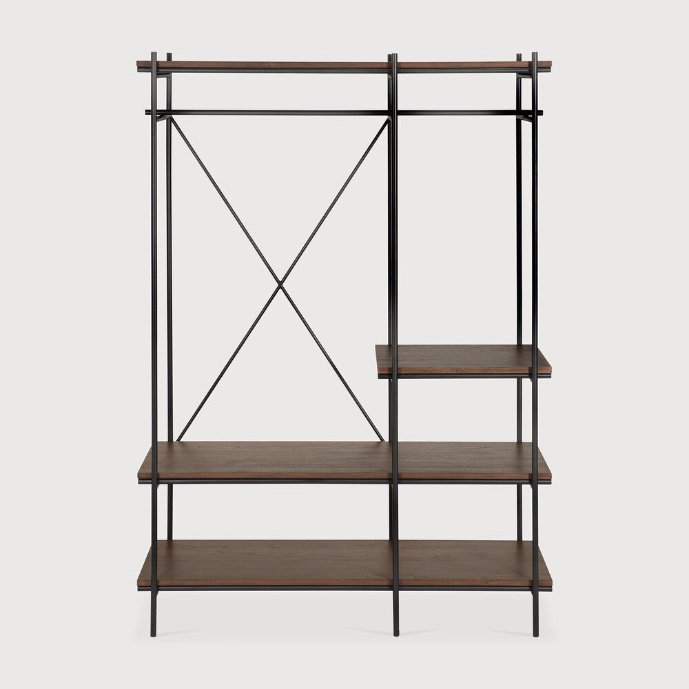Featuring Oscar Teak Brown Hanging Rack by Ethnicraft at Amethyst Home. Bringing form and function to life, the Oscar collection ticks the right boxes. While some prefer the minimalist look, others may need more storage. Oscar offers practicality and organisation in the most elegant manner.Weight : 175 lbDimensions: 90.5 in W  x 44.5 in L x 10.5 in HAdjustable Feet : YesBrushed : N. Amethyst Home provides interior design, new construction, custom furniture, and area rugs in the Portland metro area
